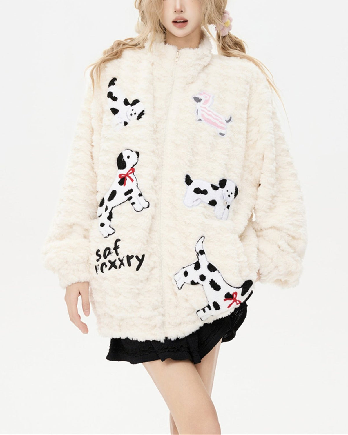 Fun Dalmatian Stand Collar Jacket