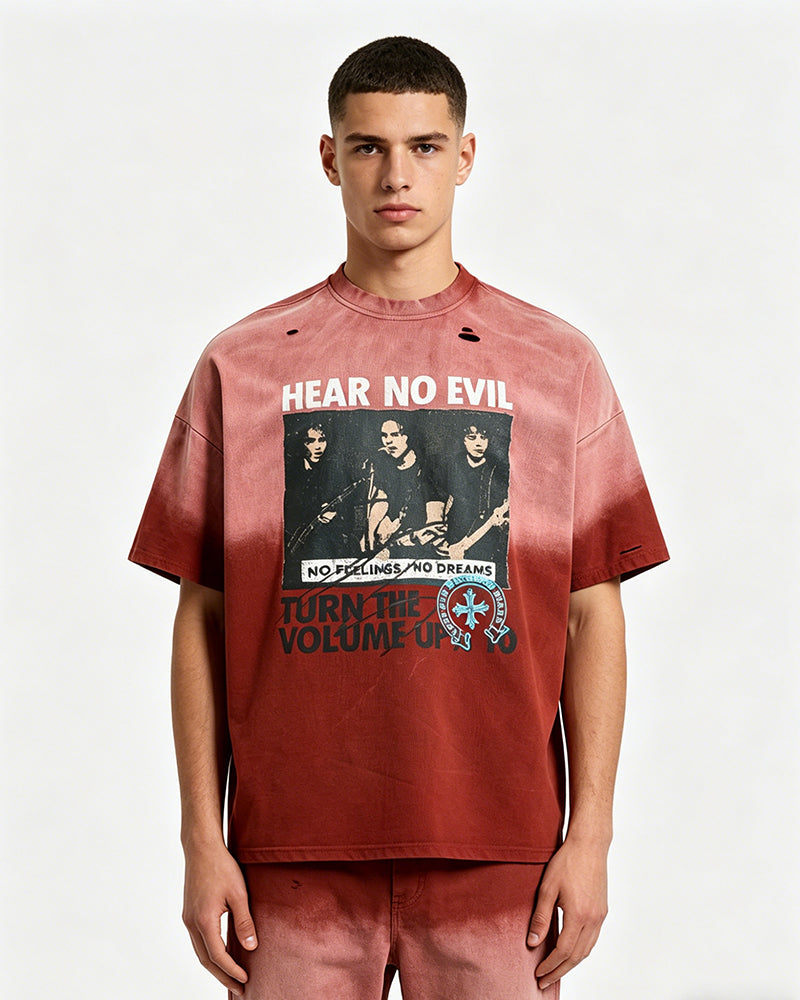 Distressed vintage short-sleeve