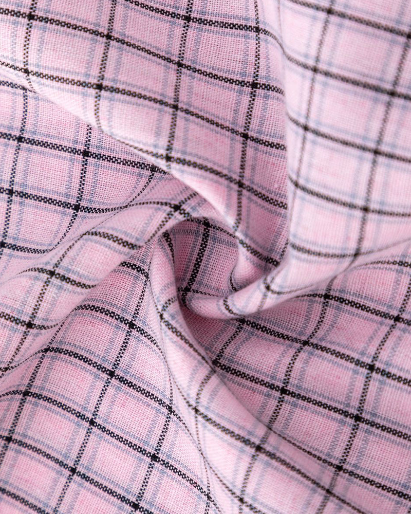 復古格紋短袖襯衫