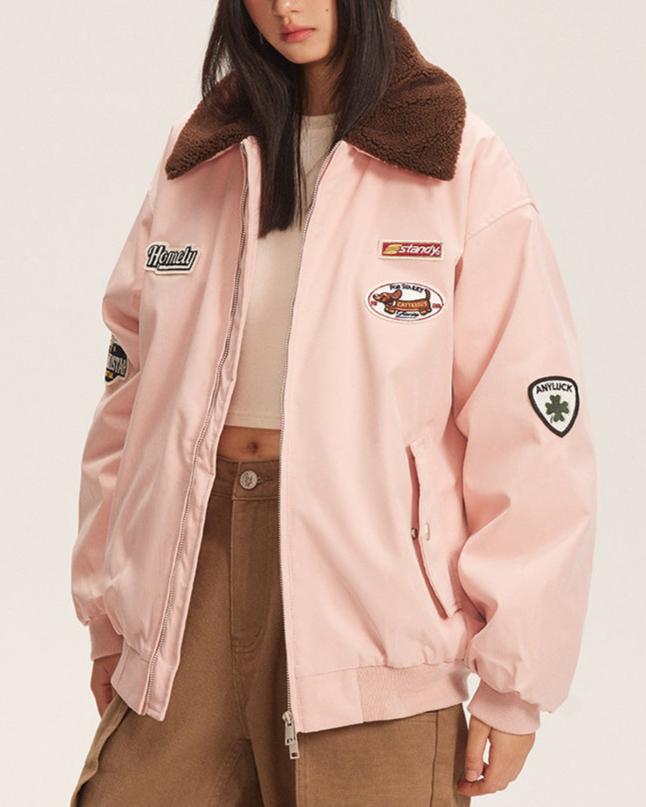 레트로 패치워크 라펠 재킷