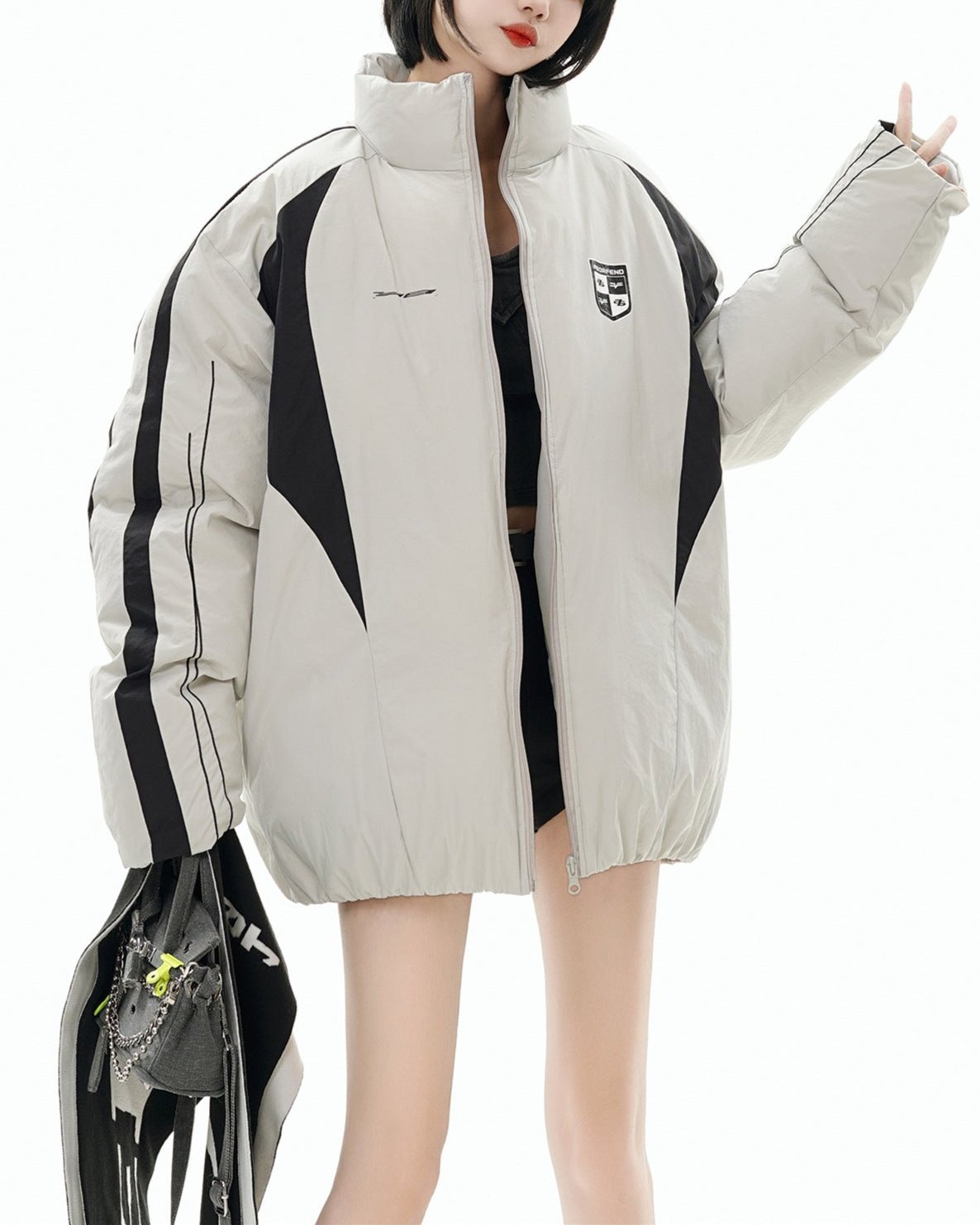 Retro contrast cotton jacket