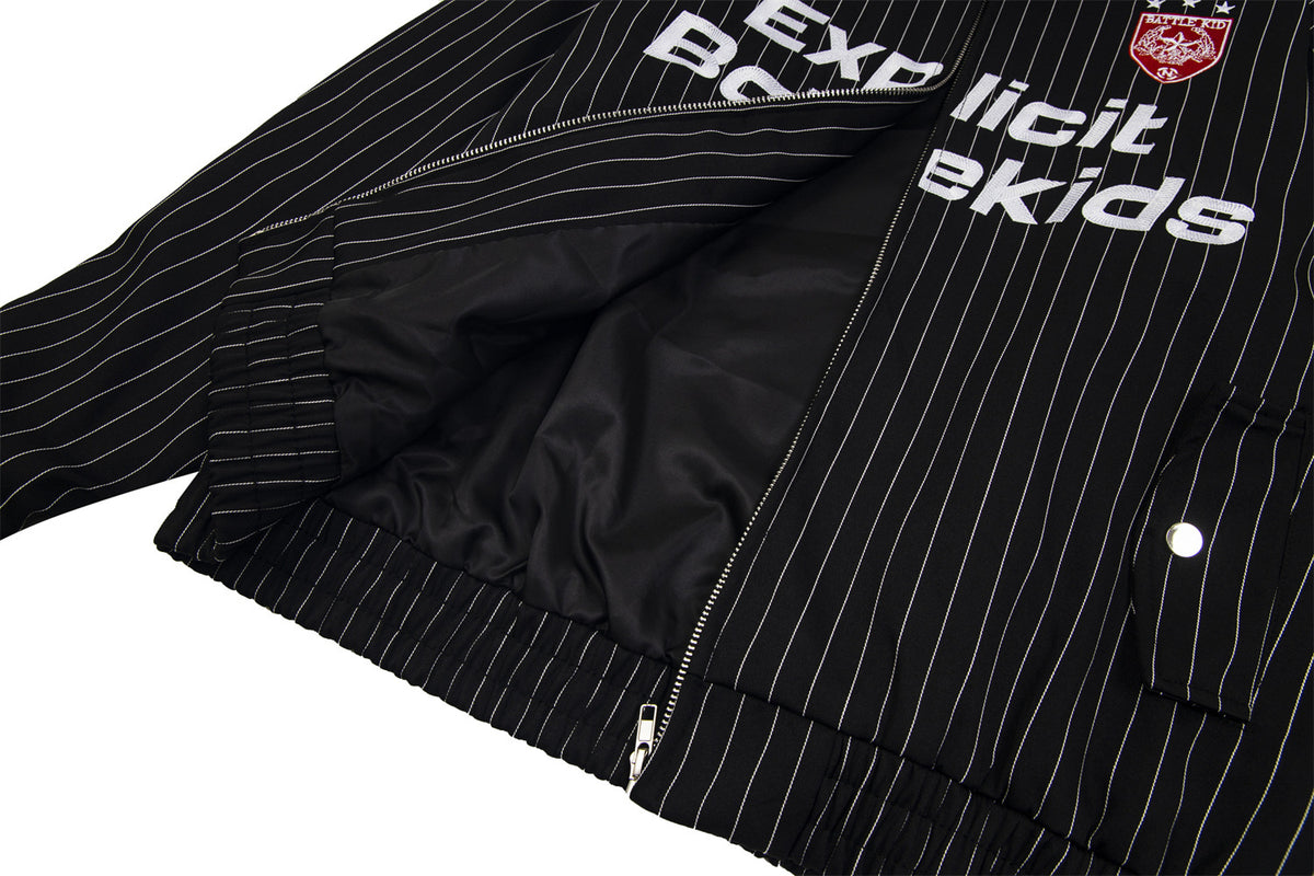 Retro sports contrast striped jacket