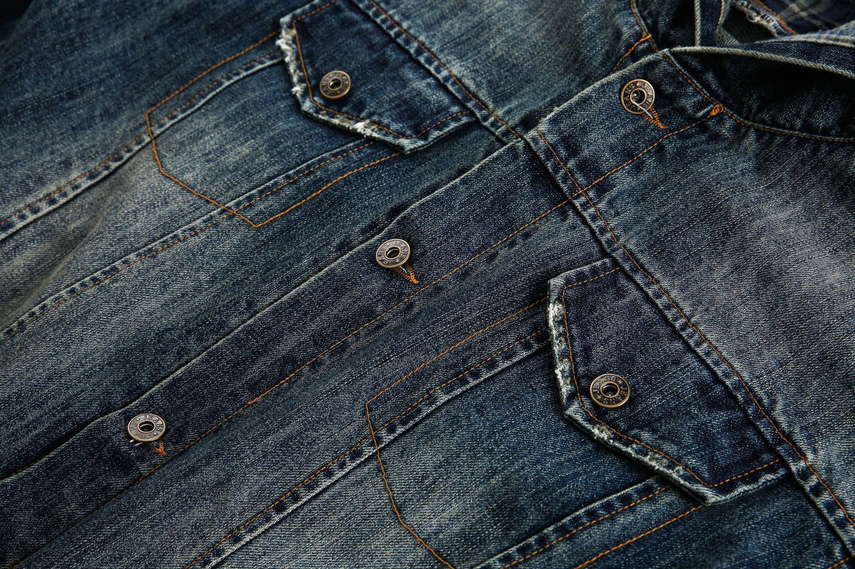 vintage denim hooded jacket