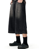 Structured Washed Capri Pants