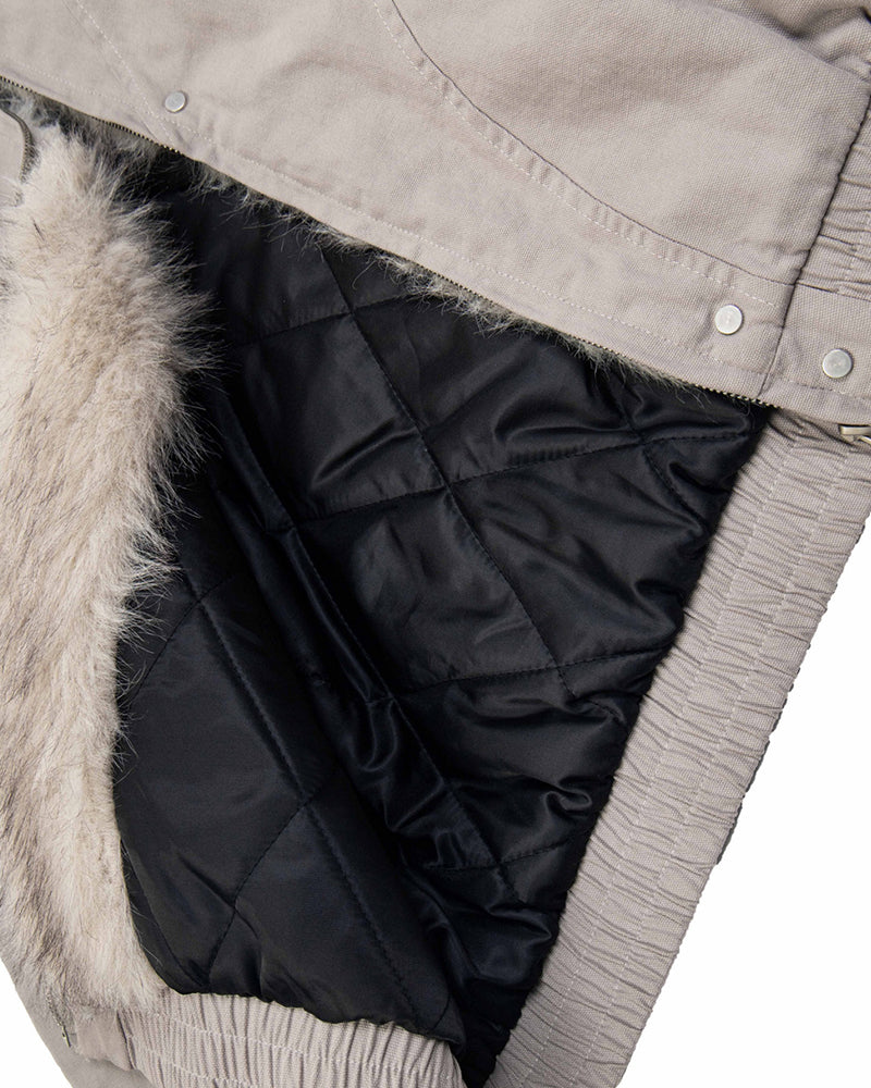 모피 트리밍 후드 코튼 패딩 재킷