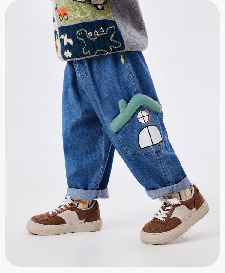 卡通立體牛仔褲