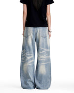 Retro washed denim jeans