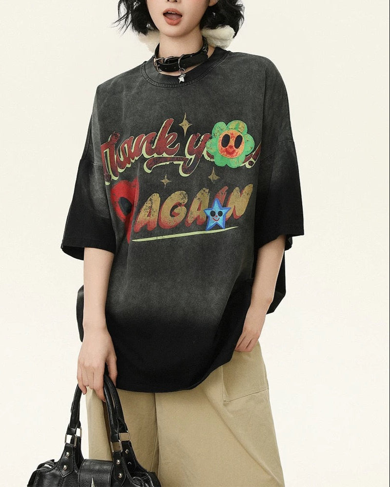 빈티지 워싱 반소매