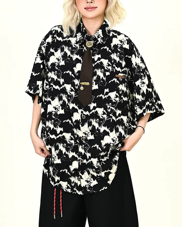 Retro casual short sleeve shirt