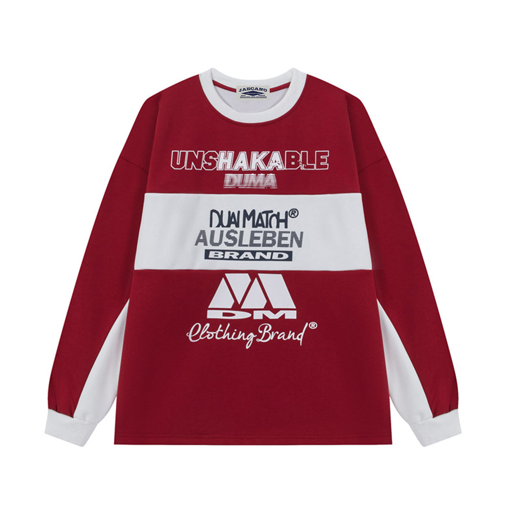 Racing element patchwork sweatshirt