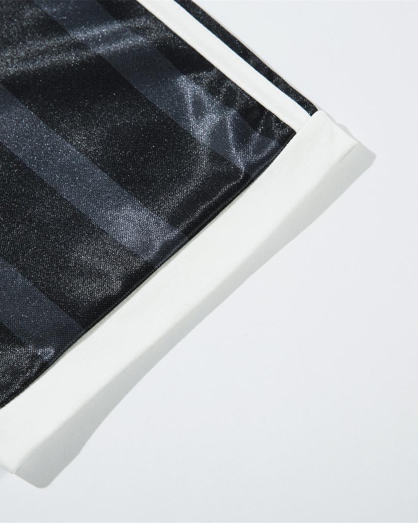 레트로 대비 스트라이프 반소매