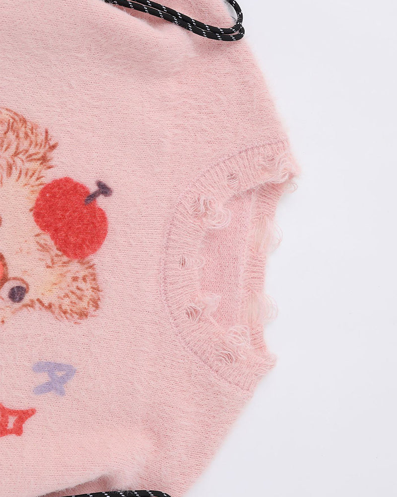 雙肩包玩偶情侶針織衫