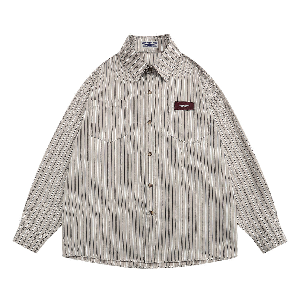 美式復古簡約條紋襯衫