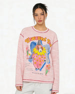 재미있는 패턴의 루즈핏 긴팔 티셔츠