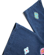 Floral embroidered cropped jeans