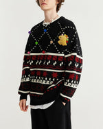 vintage knitted crew neck sweater