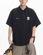 Retro solid color polo short sleeve