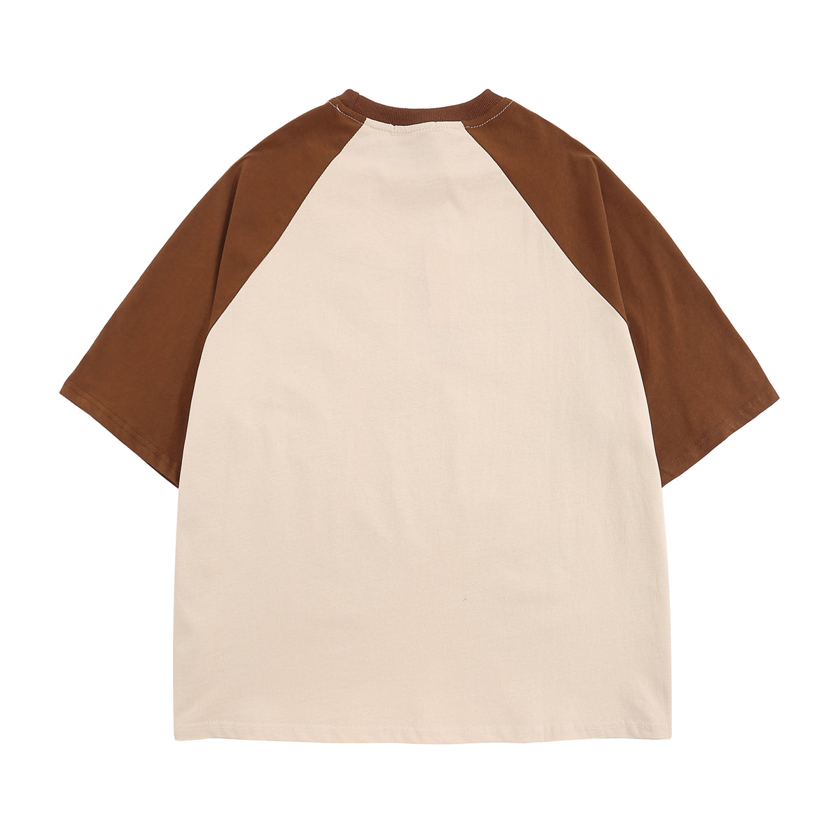 아메리칸 레트로 컬러 블록 래글런 반팔