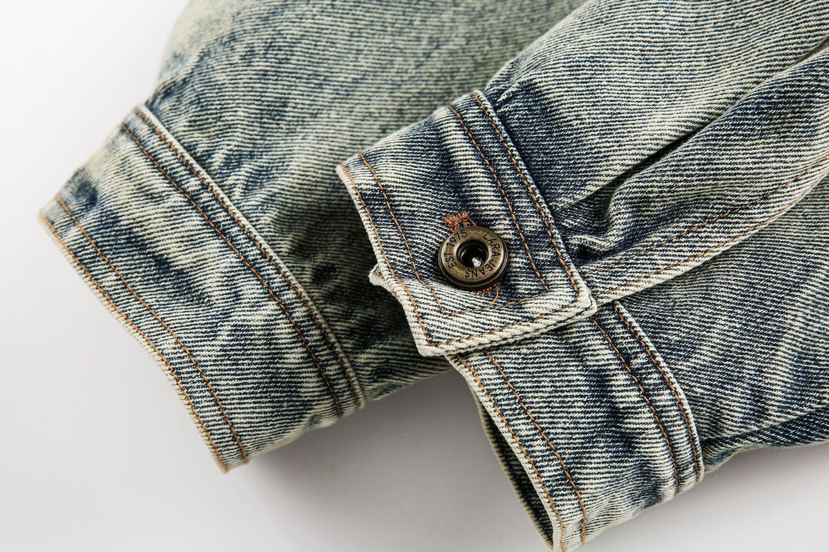 Vintage leopard print denim jacket