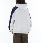 復古撞色連帽衛衣