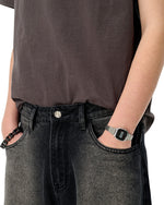 Structured Washed Capri Pants