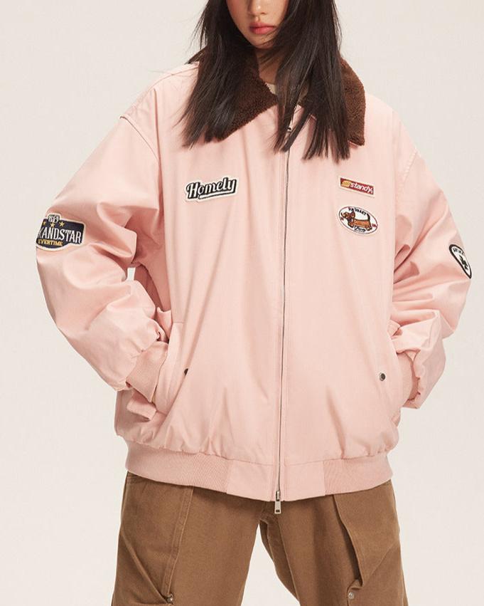 레트로 패치워크 라펠 재킷