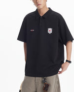 Retro solid color polo short sleeve