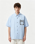 Retro patchwork casual shirt