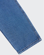 做舊破洞牛仔直筒長褲