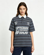 Retro striped short-sleeved shirt