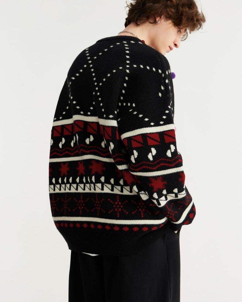 vintage knitted crew neck sweater