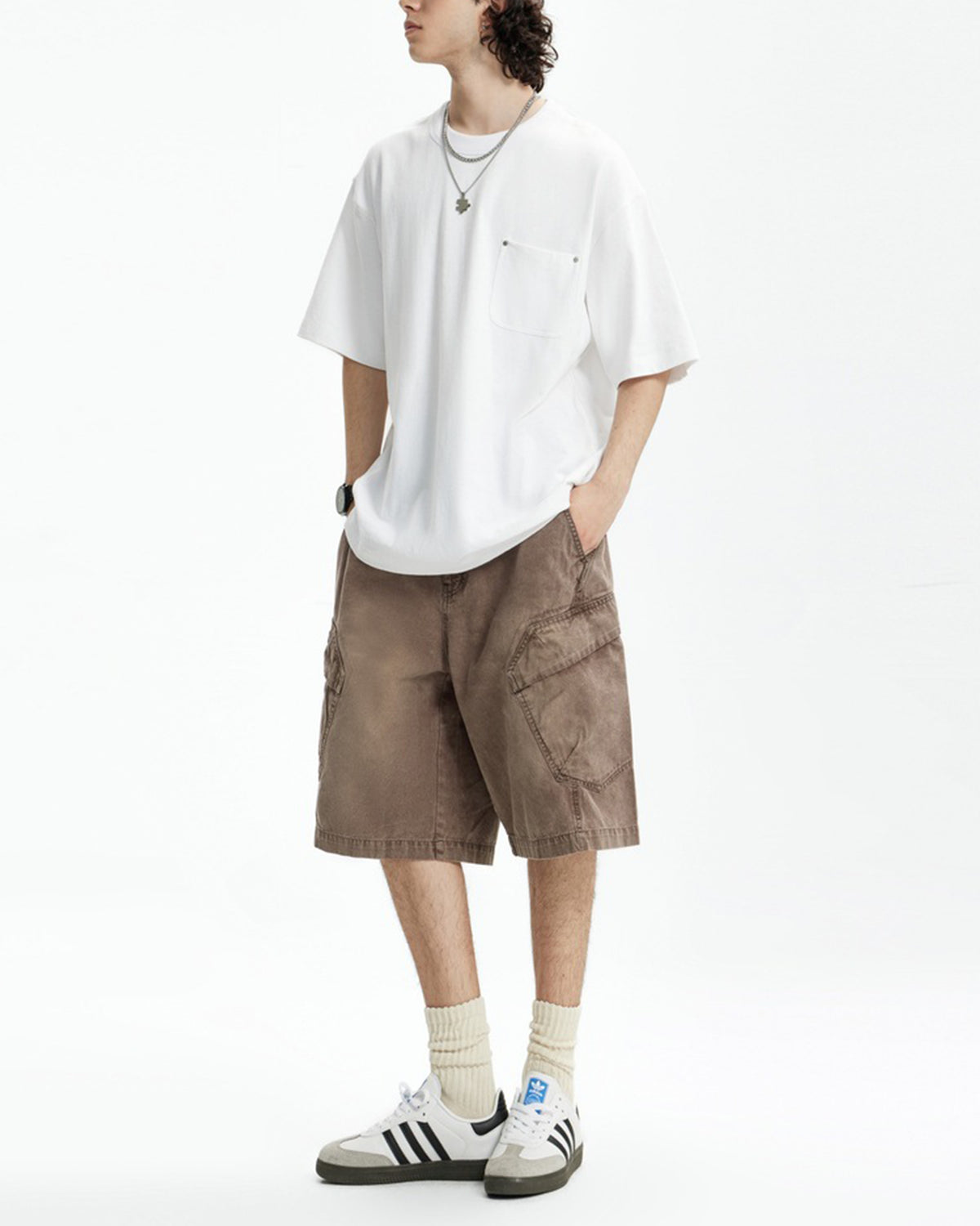 Washed casual overalls