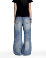 Retro washed denim jeans