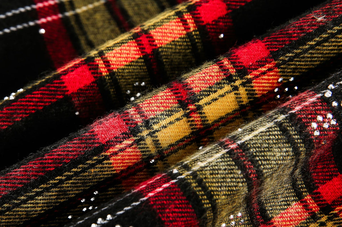 Vintage loose plaid hooded shirt