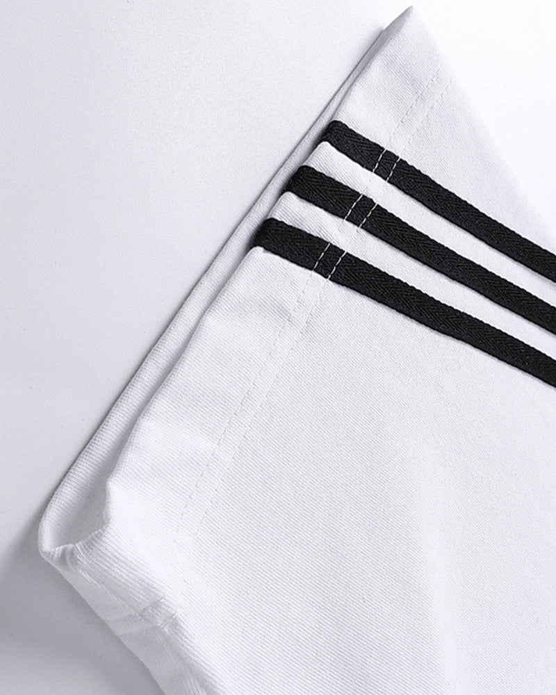 Retro striped short sleeves