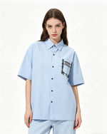 Retro patchwork casual shirt