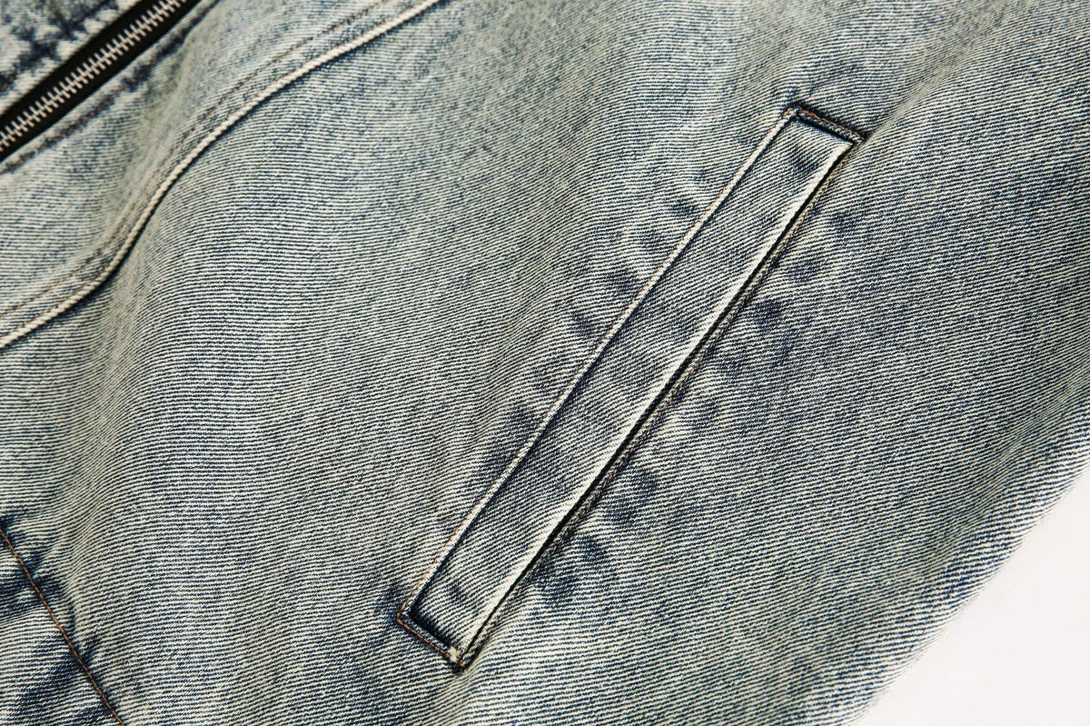 Vintage leopard print denim jacket