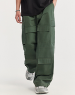 休閑口袋工裝褲