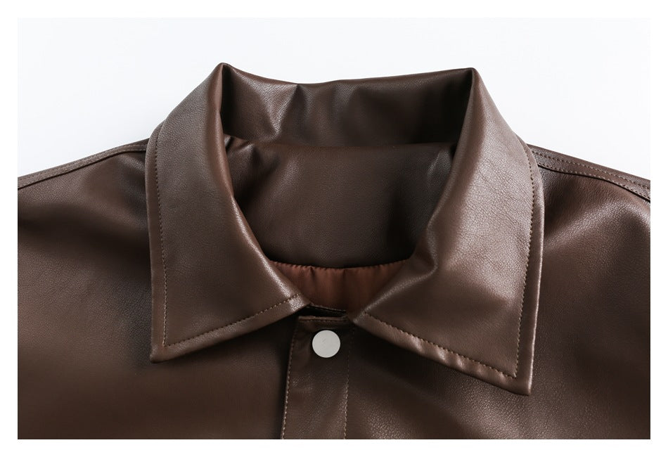 Retro motorcycle leather jacket