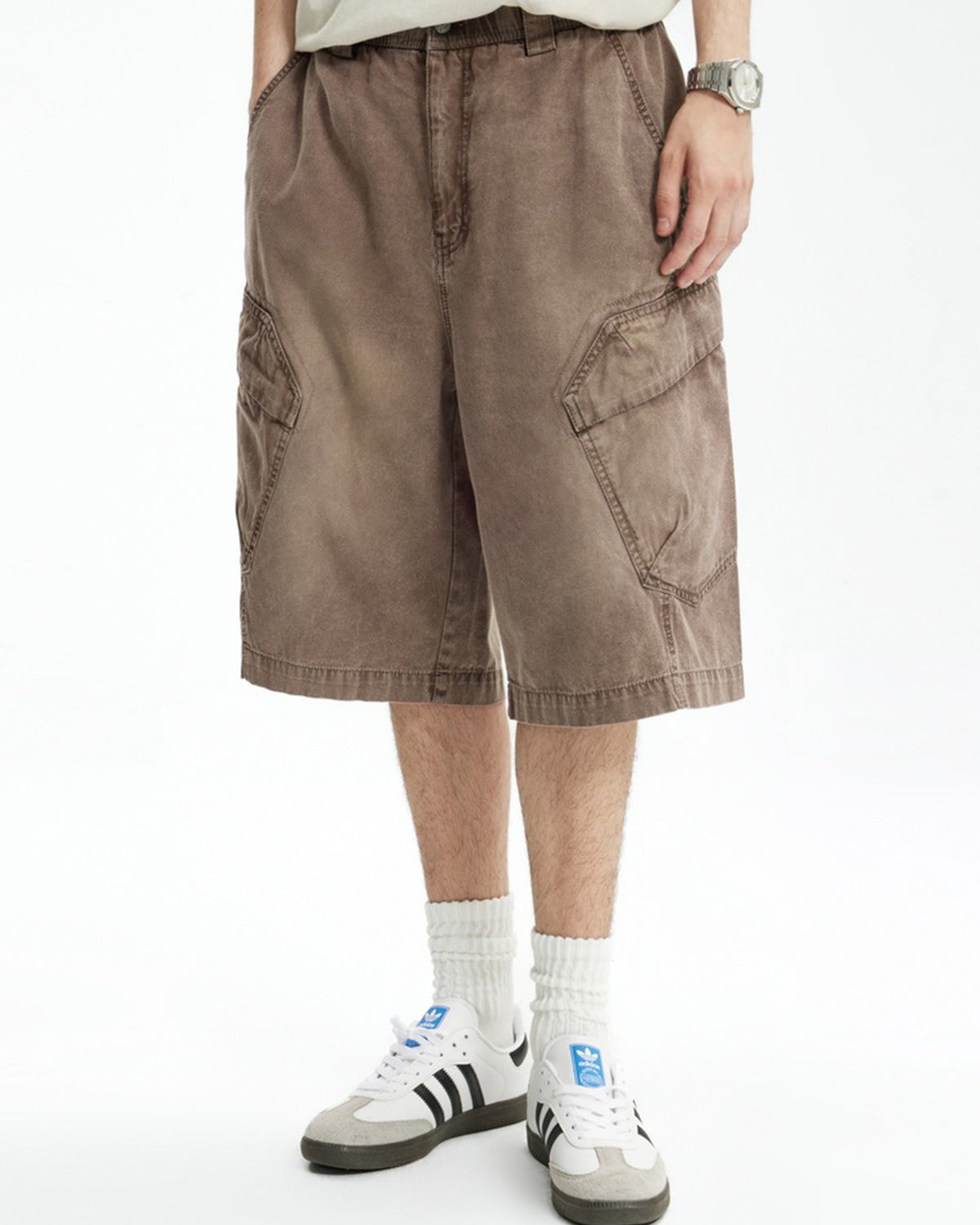 Washed casual overalls