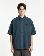 Simple plaid short-sleeved shirt