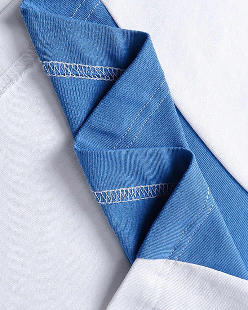 Retro striped short sleeves