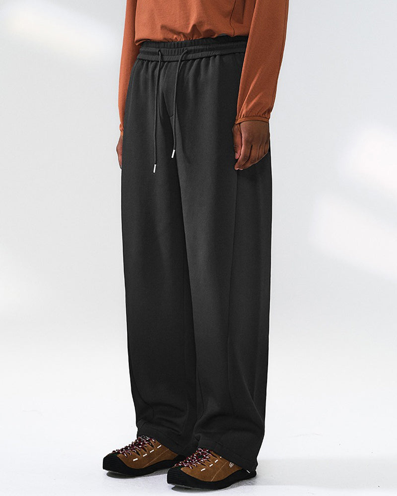 Solid color casual straight leg pants