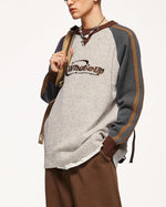 復古撞色拼接毛衣