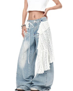 復古水洗牛仔長褲