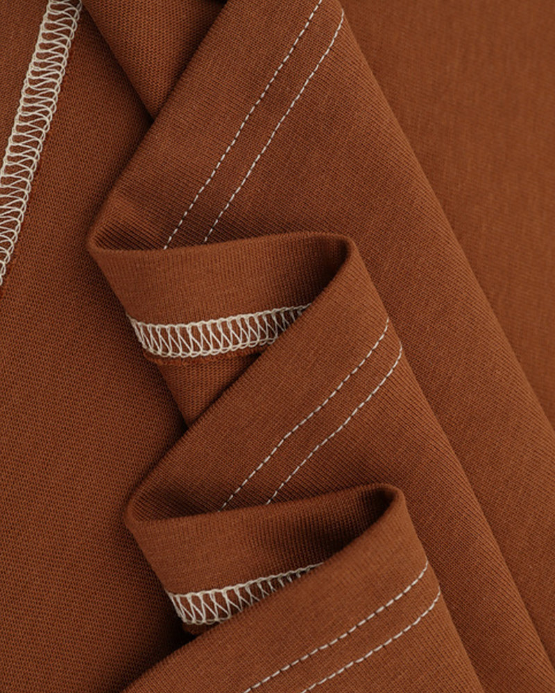 레트로 콘트라스트 반소매