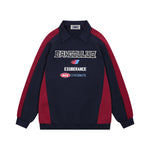 復古印花翻領衛衣