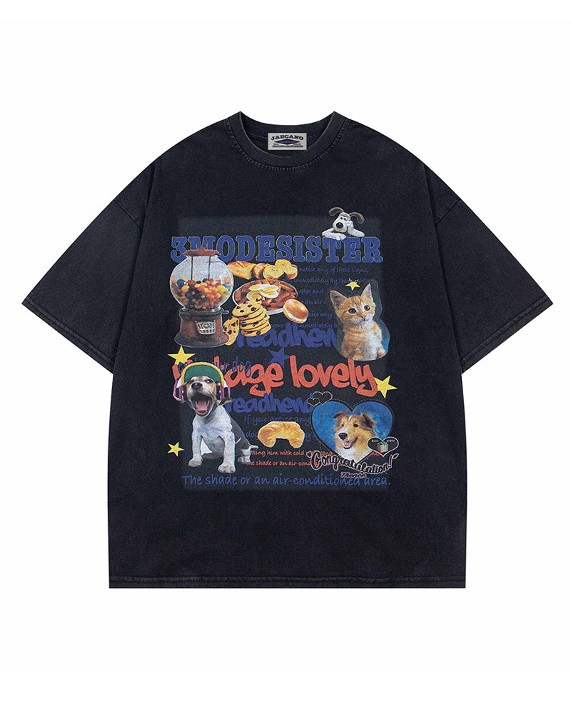 レトロプリント半袖