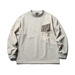 Patchwork pocket crew neck sweatshirt