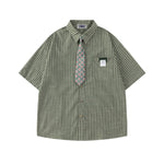 復古碎花短袖襯衫